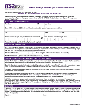 HSA Withdrawal Form