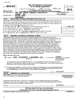 IRS Form 8879-EO Signature Authorization