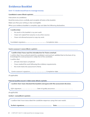 OCR Award Employability Skills Evidence Booklet