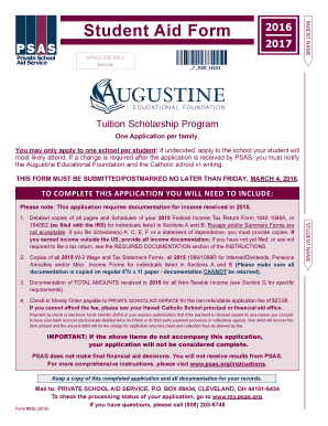Tuition Scholarship Application Form