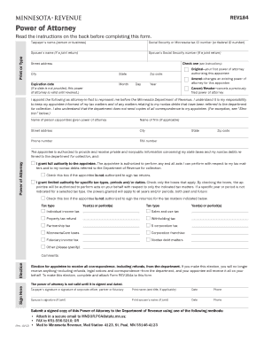 Minnesota Power of Attorney Form REV184