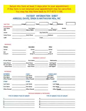 Patient Information Sheet