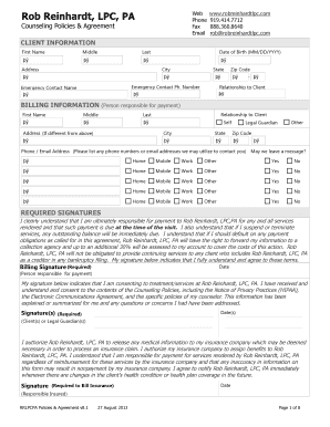 Counseling Policies & Agreement