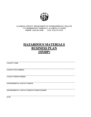 Hazardous Materials Business Plan Application