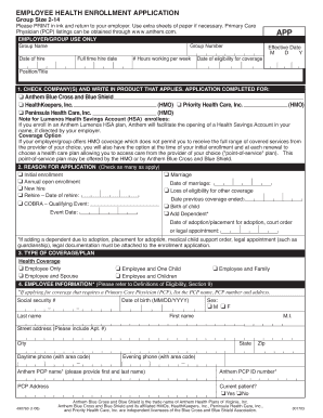 Employee Health Enrollment Application