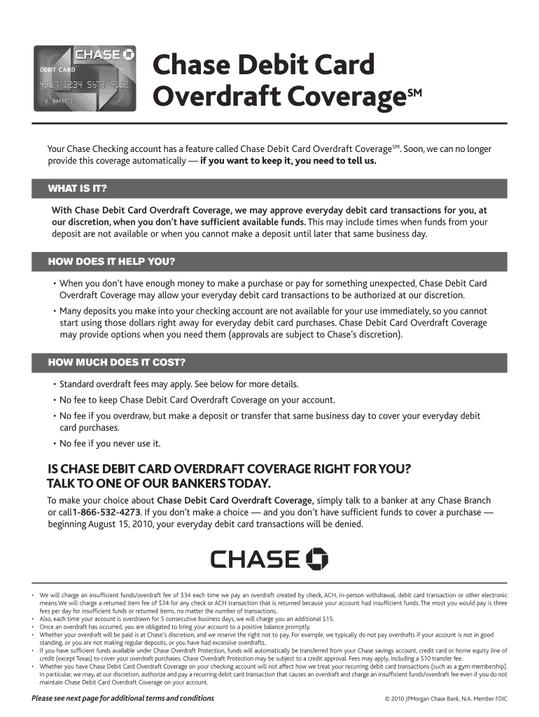 Fillable Online Chase Debit Card Fax Email Print pdfFiller