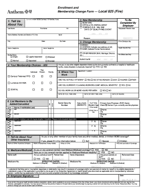 Enrollment and Membership Change Form