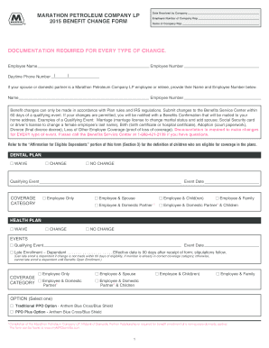Marathon Petroleum Benefit Change Form