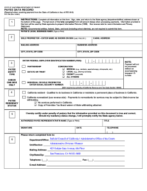 California Payee Data Record