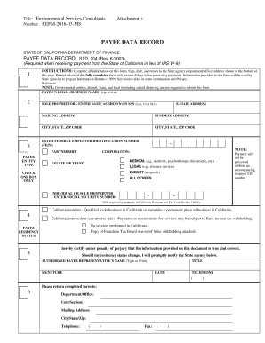 California Payee Data Record STD 204