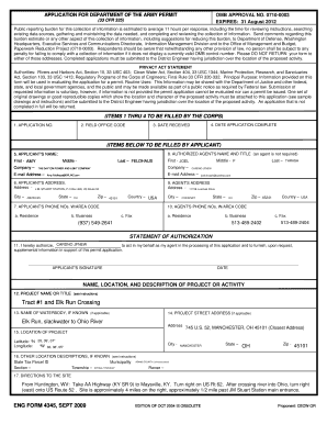 Department of Army Permit Application