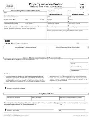 Property Valuation Protest Form