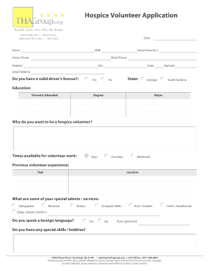 Hospice Volunteer Application - Home - THA Group - thagroup