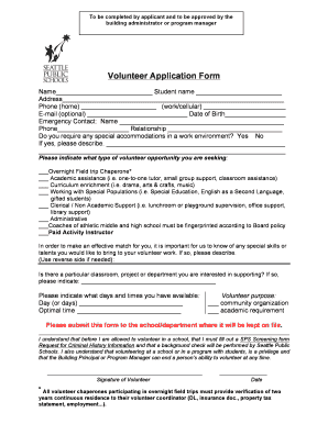 Volunteer Application Form