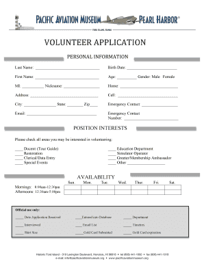 Volunteer Application Form