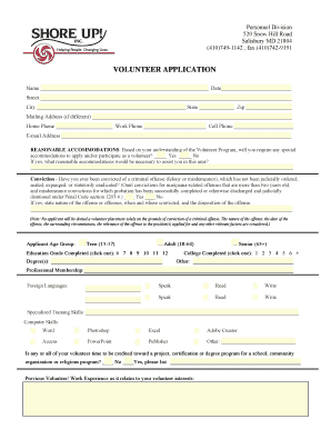 Volunteer Application Form