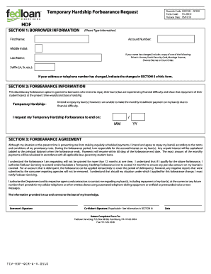 Temporary Hardship Forbearance Request Form
