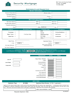 Submission & Lock Request Form