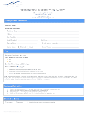 Termination Distribution Packet