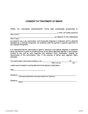 Consent to Treatment of Minor