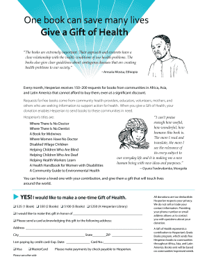 Gift of Health Donation Form