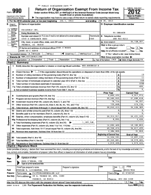 IRS Form 990 2012