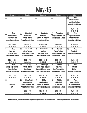 Ross Valley School District Lunch Order Form