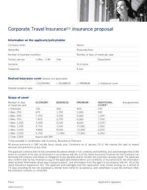 Corporate Travel Insurance Proposal
