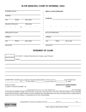 Small Claim Complaint