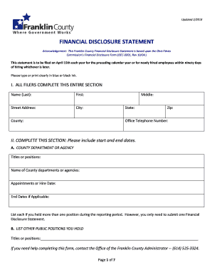 Franklin County Financial Disclosure Statement