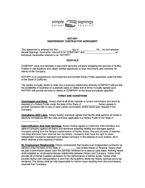 California Notary Independent Contractor Agreement