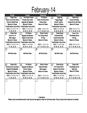 Ross Valley School District Lunch Order Form