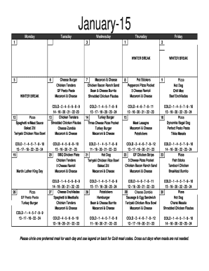 Ross Valley School District Lunch Order Form
