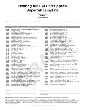 Hearing Aids Superbill Template