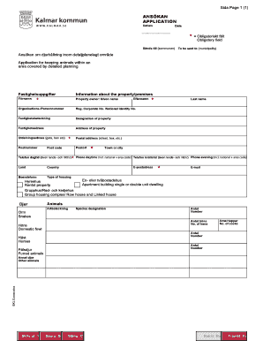 Application for Animal Keeping in Detailed Planning Area