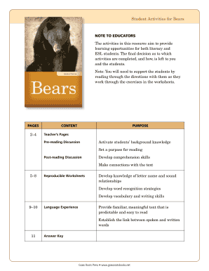 Bears Educational Worksheets