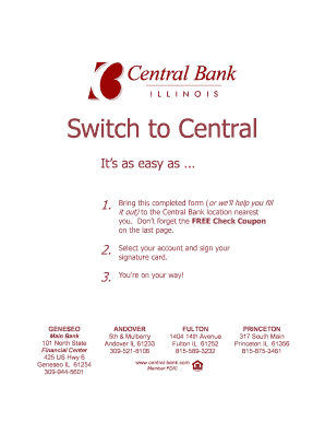 Central Bank Account Opening Form