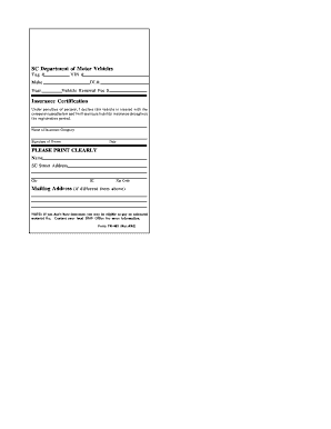 South Carolina Vehicle Registration Renewal Form