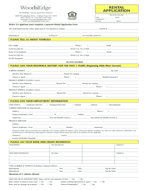 WoodsEdge Luxury Apartment Rental Application