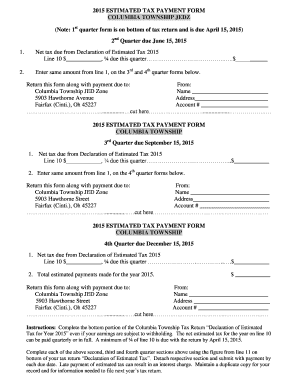 2015 Estimated Tax Payment Form
