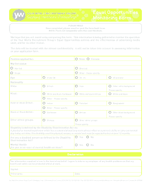 Equal Opportunities Monitoring Form