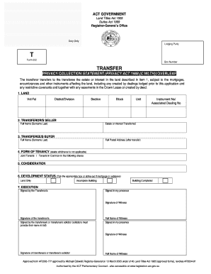 ACT Land Transfer Form 052