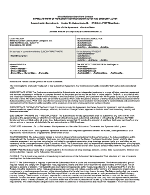 Miles-McClellan Short Form Contract