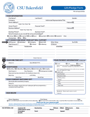 CSUB Foundation Gift/Pledge Form