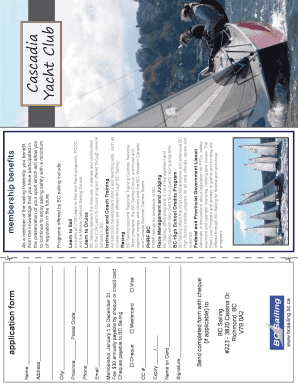 Cascadia Yacht Club Membership Application