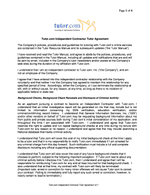 Tutor.com Independent Contractor Agreement