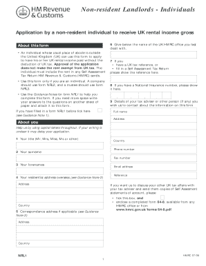 UK Non-Resident Landlord Application Form