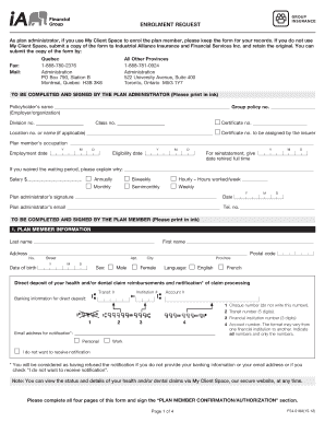 Group Insurance Enrolment Request Form