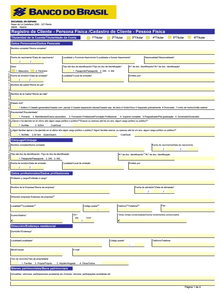 Cumplimentar la primera pagina para cada titular Vista previa en la página 1