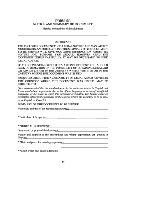 Form 17C Legal Notice and Summary